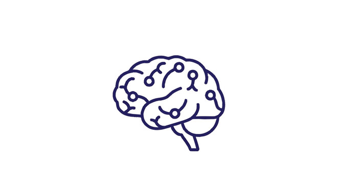 Stylized Brain Icon Representing Artificial Intelligence and Neural Networks.