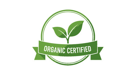 Organic Certified Green Leaf Logo Symbol.