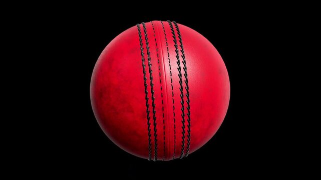 Pink Dark Cricket Leather Ball Spinning Animation Video for Sports Broadcasting, Cricket Promotions, and Digital Media Projects