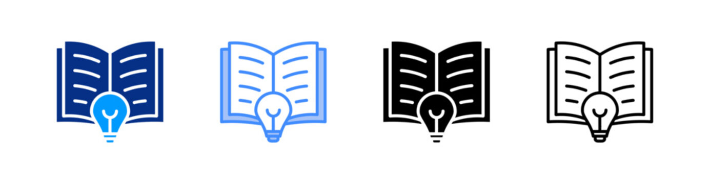 Knowledge Multiple Style Icon Set Vector 