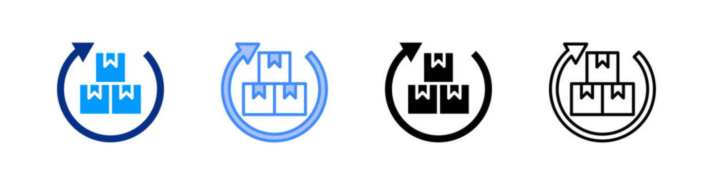 Replenish Multiple Style Icon Set Vector 