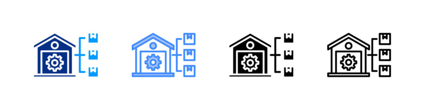 Cross Docking Multiple Style Icon Set Vector 