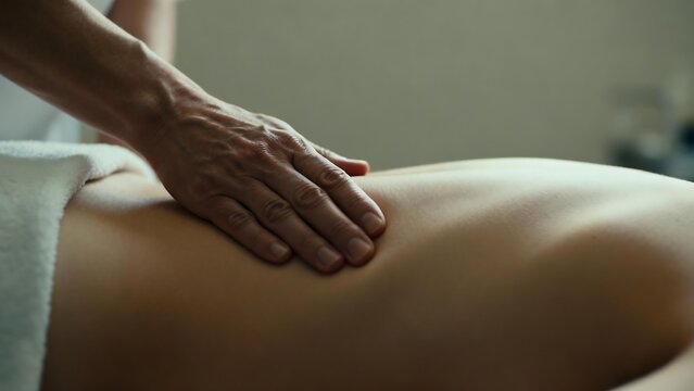 Hands performing massage on body
