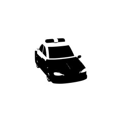 Police Car Silhouette Isolated on White Background © SM