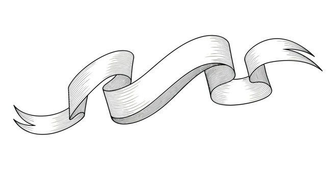 Vintage style engraved banner or ribbon scroll illustration offers a classic way to display text in a sophisticated manner.