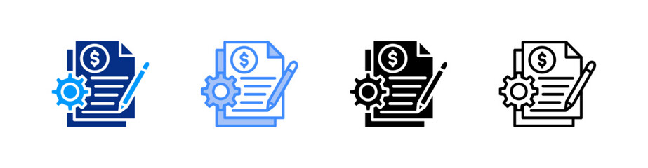 Obraz premium Project Multiple Style Icon Set Vector 