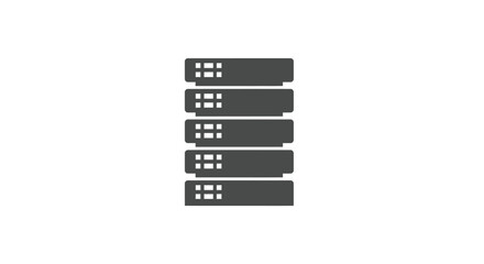 Stacked Server Racks Icon, Data Center Infrastructure, isolated white background