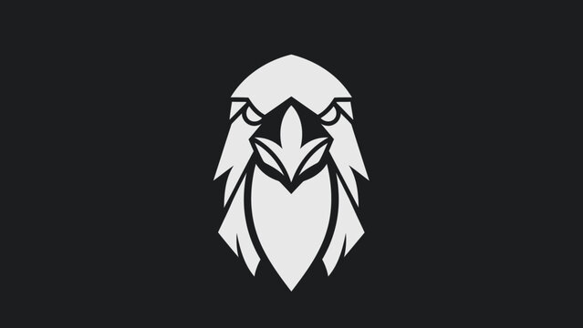 Stylized Eagle Head Emblem with Fierce Gaze.