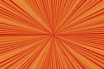 A red and white striped background with a sunburst