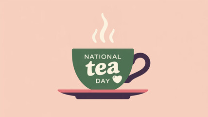 Steaming green tea cup on saucer national tea day warm beverage cozy atmosphere morning drink