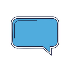 Naklejka premium A simple, modern blue speech bubble with a dark outline and rounded corners