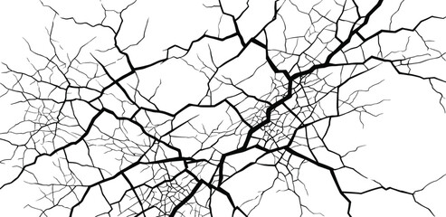 Obraz premium Abstract image of white background with abstract black crack pattern resembling a web or lightning strike