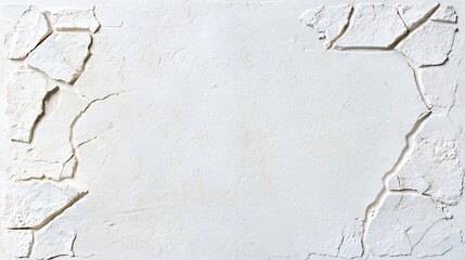 Obraz premium Cracked White Wall Texture with Rough Edges and Details