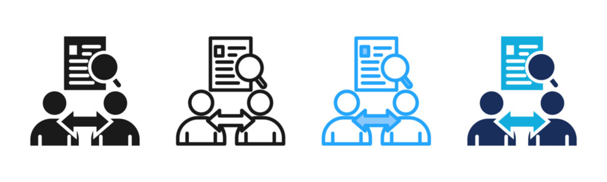 Peer Review icon set multiple style collection