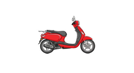 Vector red scooter motorcycle illustration © Lipi