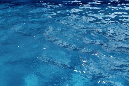 a close up of a blue pool with water ripples 