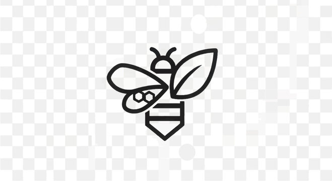 Simple Black Bee Icon Illustration Design.
