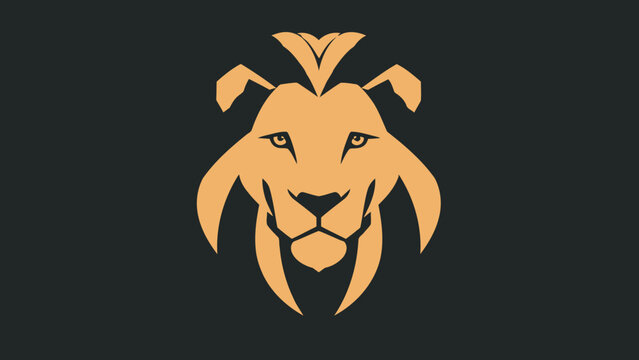 Stylized Saber-Toothed Cat Head Emblem with Fierce Expression.