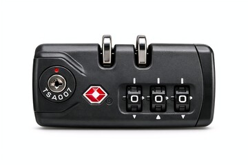 Fototapeta premium Heavy Duty Suitcase Combination Lock Isolated on White