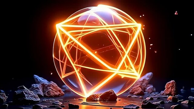 With a bold flourish, the glowing vitamin orb melts and reforms, exuding a kaleidoscope of electric blues and fiery oranges as it transforms into dynamic geometric shapes that pulse and