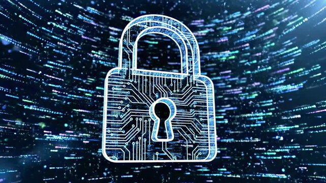 A futuristic illustration of a human head made of glowing blue circuits and neon lines on a dark background