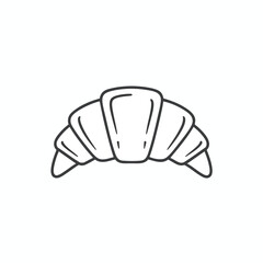 Fototapeta premium A minimalist black and white line drawing of a crescent-shaped pastry