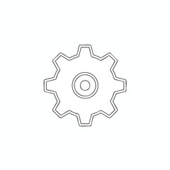 Obraz premium A simple black line drawing of a gear with teeth and concentric circles