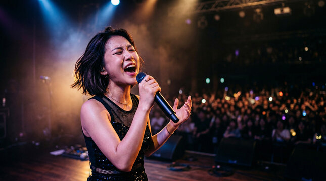 Female singer performing on stage