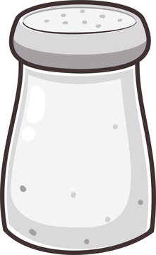 A simple white salt shaker vector illustration, perfect for food-related icons and graphics.