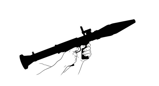 Silhouette of Hand Holding Rocket Launcher