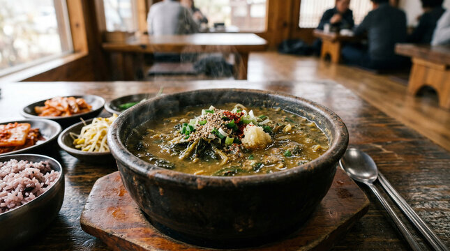 Korean Dried Radish Greens Rice Soup (Siraegi Gukbap)