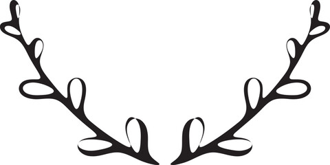 Naklejka premium Set of black vector antlers, horns, or headband illustration