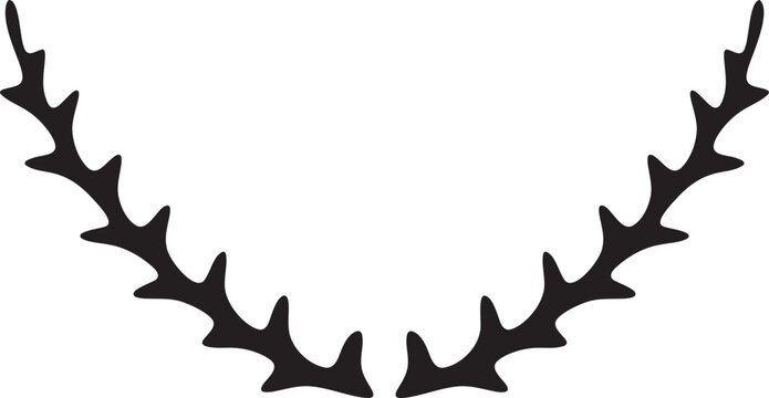 Black silhouette of a thorny branch vector