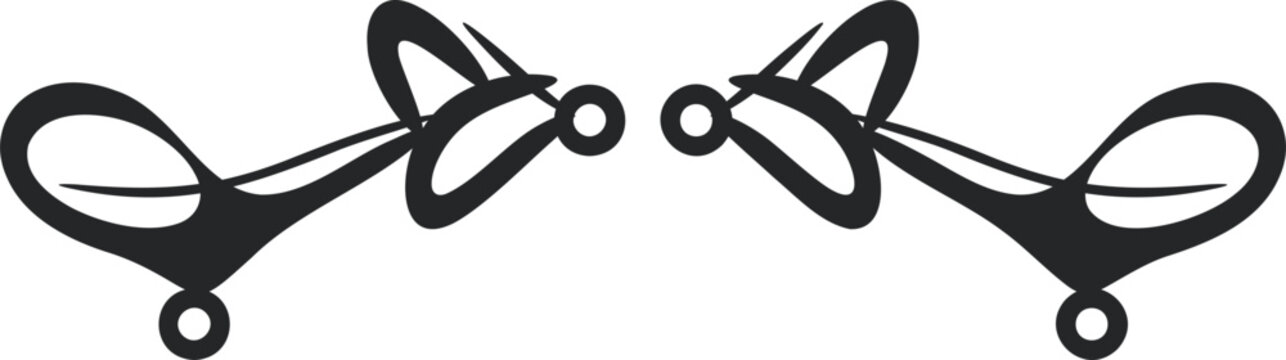 Set of 2 fishing hooks vector