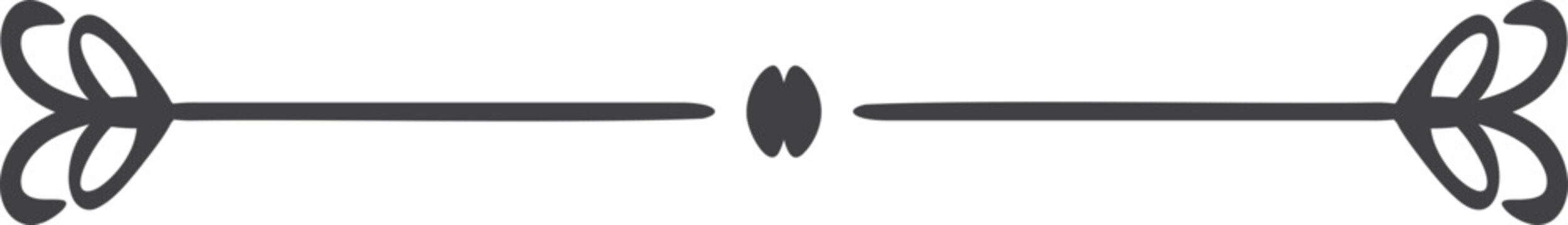 Vector line divider element with arrowhead details