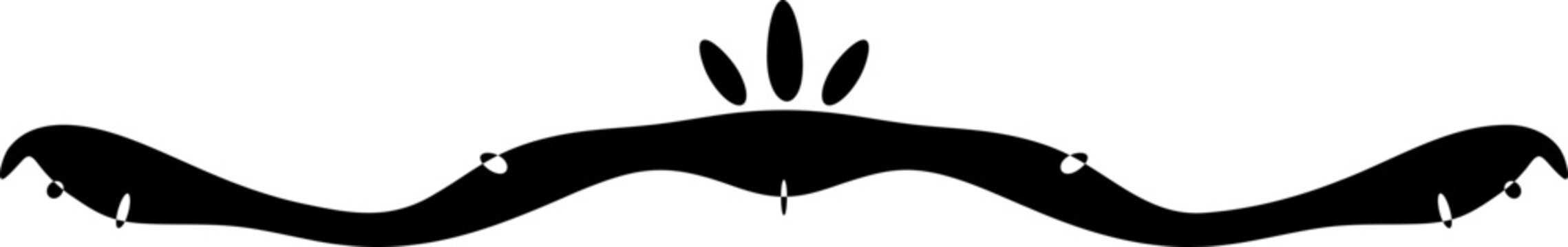 Black vector border design element with birds and leaves