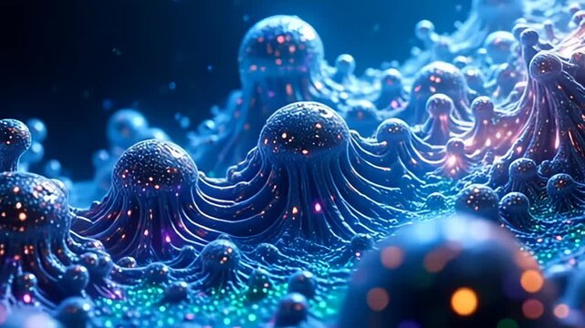 angstrom spellbind exhibit rises angstrom angstrom modern corpuscle streaming comparable virtual river cycle falls done angstrom brilliant cerulean background, metamorphose and morph into