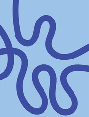 Obraz premium Blue Wavy Abstract Background with Organic Shapes