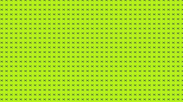 Abstract Lime Green Pattern Background with Hand-Drawn Cross Marks