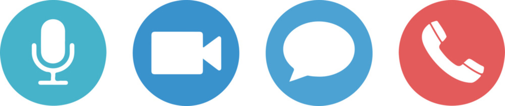 Video call icon set for online meeting communication webcam chat and video conference vector illustration