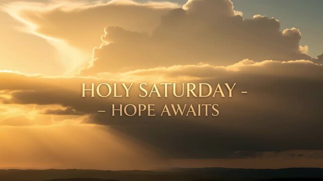 Holy saturday sunrise with clouds hope awaits religious holiday sunrise 4K Ai HD high quality video.