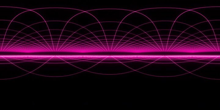 Mooving on pink neon grid visual effects for 360 VR video.(loopable)