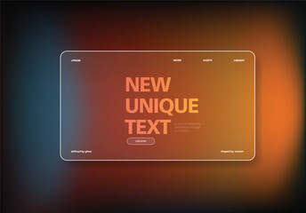 Glassmorphism Interface and Orange Gradient Background