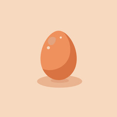 Minimalist Illustration of a Single Brown Egg with Soft Shadows on a Neutral Background for Elegant Kitchen and Dining Room Decor