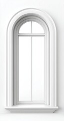 Fototapeta premium White arched window on a light background