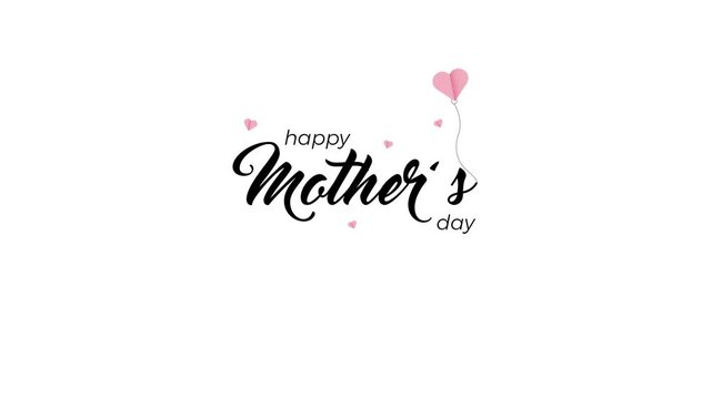 Festive Mother's Day Title Reveal - Gently Waving Pink Heart Silhouette with Elegant Lettering