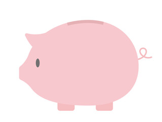 Fototapeta premium Pink Piggy Bank Icon: Flat Design Vector Illustration of Money Box for Savings, Investment, Personal Finance, and Budgeting Goals