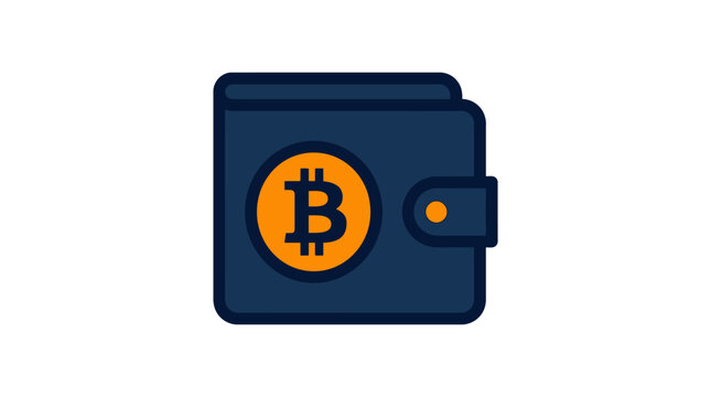 Bitcoin wallet icon isolated on white background