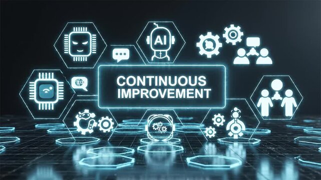 Continuous Improvement Futuristic Technology A I Automation Innovation Concept Digital Network