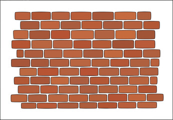 Obraz premium Detailed illustration of a classic red brick wall pattern with slight imperfections and mortar lines